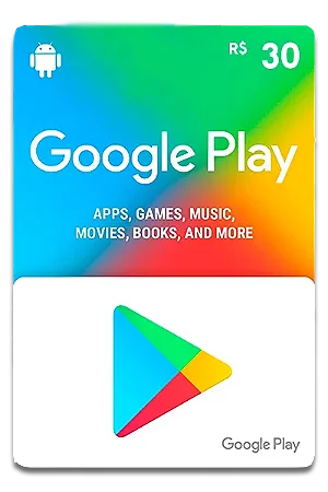Gift Card Google Play: 30 Reais