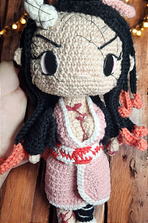 Nezuko Kamado versão transformação Oni (Demon Slayer) amigurumi