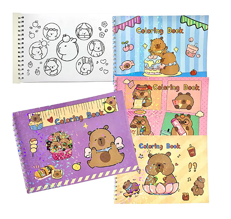 Caderno Livro para Colorir – Capivara (A4) – SORTIDO