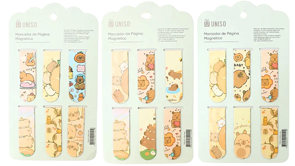 Kit de Marcador de Página Magnético Capivara - SORTIDO