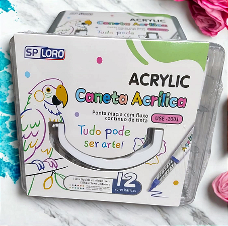 Caneta Acrílica - Acrylic 12 Cores