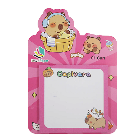 Bloco de Anotação Autoadesivo Capivara - SORTIDO