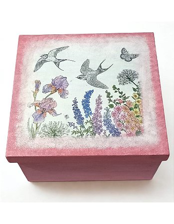 Caixa de Decoupage  - Andorinhas por Débora Artes