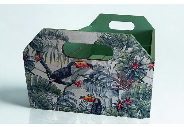 Caixote de Decoupage  - Pássaros por Débora Artes