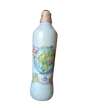 Garrafa decorada  - Globo por Débora Artes