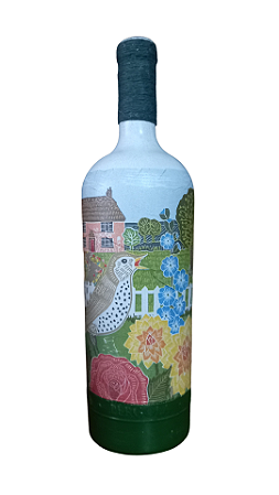 Garrafa decorada  -  Jardim por Débora Artes