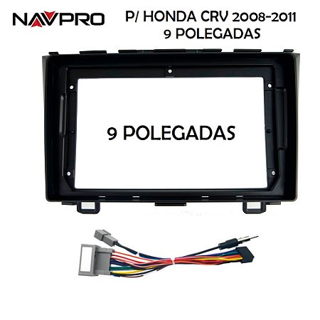 Para honda crv 2008-2011 9 polegadas molduras e cabos de conexão para instalação de multimidia central navpro caska
