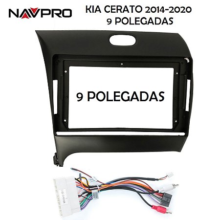 Para KIA CERATO 2014-2017 9 polegadas Moldura/Fascia e cabos de conexão para in