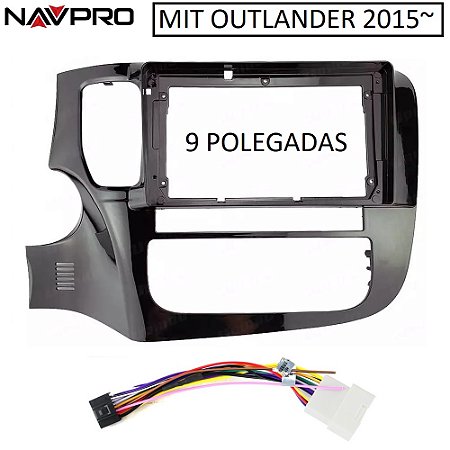 PARA MIT OUTLANDER 2015 9 POLEGADAS Moldura/Fascia e cabos de conexão para inst