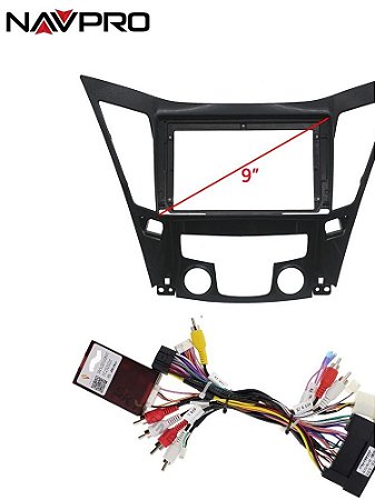 Para HYUNDAI SONATA Moldura/Fascia e cabos de conexão para instalação de cent