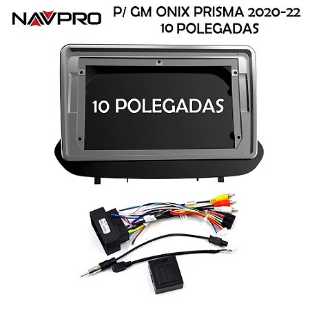 GM ONIX PRISMA 2020-2023 10 POLEGADAS Moldura e cabos de conexão para instalaç