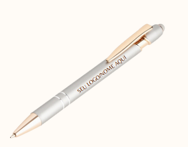 CANETA METAL TOUCH FOSCO CLIPS DOURADO