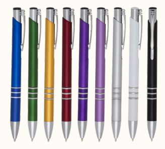 CANETA PLASTICA 3 ANEIS ACIONADO POR CLIQUE - CLIPS CROMADO