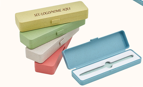 KIT CANETA E ESTOJO DE BAMBU