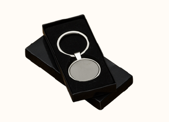 CHAVEIRO DE METAL REDONDO COM CHAPA CENTRAL E VERSO LISO