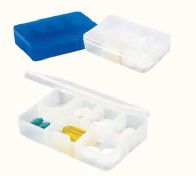 PORTA COMPRIMIDOS COM TAMPA 7 DIVISÓRIAS