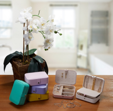 PORTA JOIAS DE COURO SINTÉTICO LISO