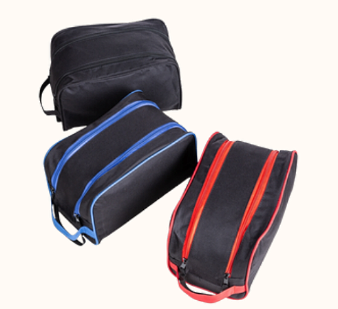 NECESSARIE DE POLIESTER COM ALÇA LATERAL E 2 ZIPERES