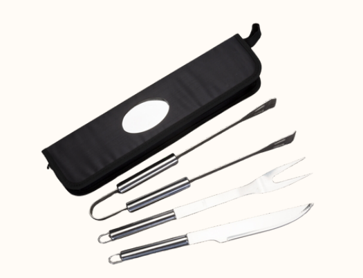 KIT CHURRASCO 3 PEÇAS EM ESTOJO DE NYLON