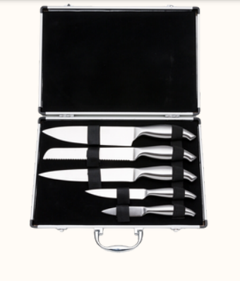 KIT FACAS 5 PEÇAS EM MALETA DE ALUMINIO