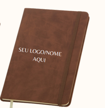 CADERNETA DE COURO SINTÉTICO SEM PAUTA 80 FOLHAS