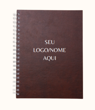 CADERNO DE COURO SINTÉTICCO COM ASPIRAL