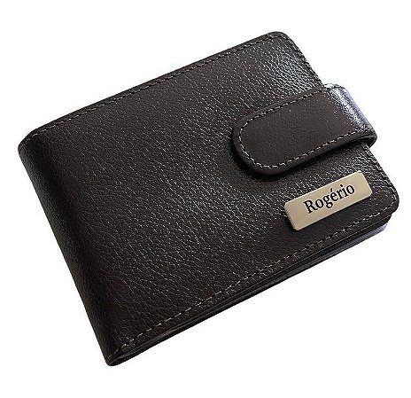 CARTEIRA MASCULINA EM COURO COM PONTEIRA