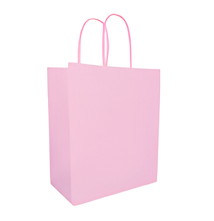 Sacola Kraft 13,5X8X16CM com 1  unidade - Rosa Claro
