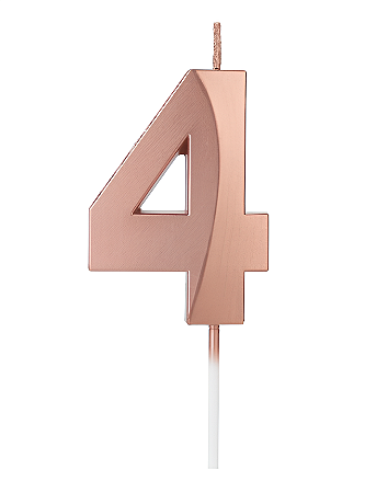 Vela Aniversário Design 5cm com 1 unidade Ouro Rose - N°4