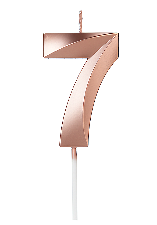 Vela Aniversário Design 5cm com 1 unidade Ouro Rose - N°7