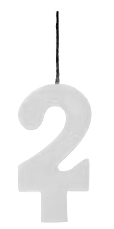 Vela Aniversário Glitter Big Branco 8cm com 1 unidade - N°2