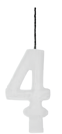 Vela Aniversário Glitter Big Branco 8cm com 1 unidade - N°4
