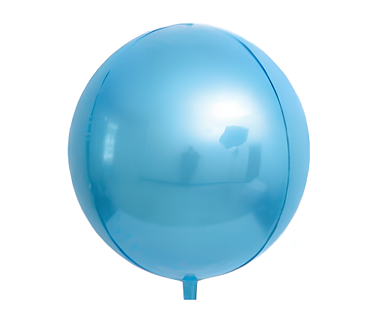 Balão Metalizado Bola 22 polegadas 3D com 1 unidade - Azul Claro