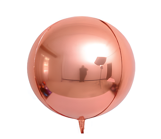 Balão Metalizado Bola 22 polegadas 3D com 1 unidade Ouro Rose