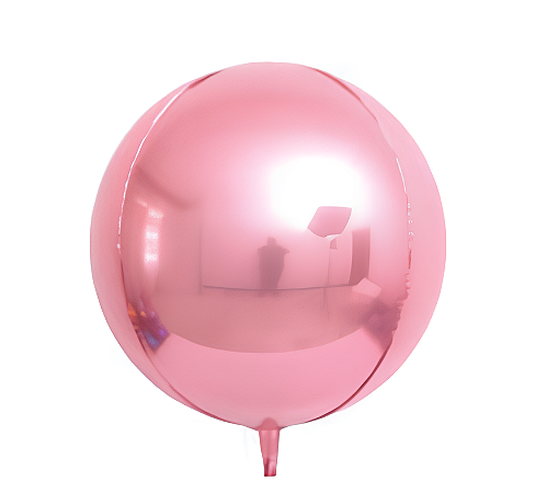Balão Metalizado Bola 22 polegadas 3D com 1 unidade Rosa