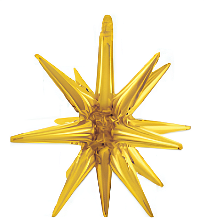Balão Metalizado Estrela de Teto 51X51cm com 1 unidade - Cores - Dourado