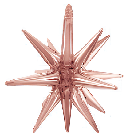 Balão Metalizado Estrela de Teto 51X51cm com 1 unidade - Cores - Ouro Rose