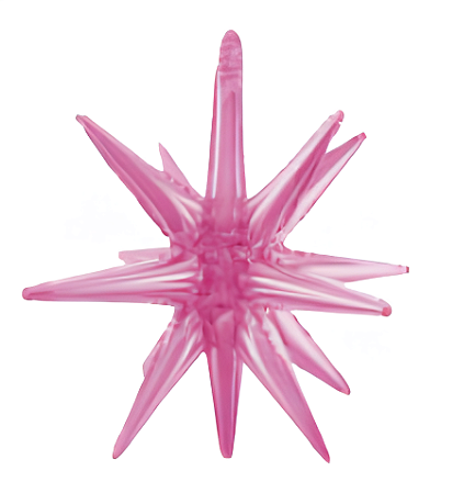 Balão Metalizado Estrela de Teto 51X51cm com 1 unidade - Cores - Rosa