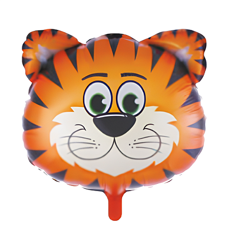 Balão Metalizado Mini Cabeça de Tigre 34X41,5cm com 1 unidade