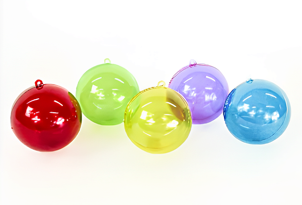 Bola 6,5cm Divertida Colorida (Amarela, Vermelha, Azul, Verde, Lilás) com 5 unidades