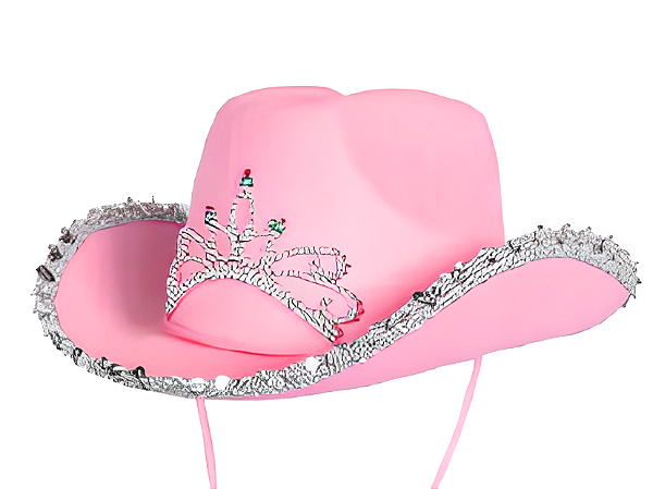 Chapéu CowGirl Curvado Coroa com 1 unidade - Rosa