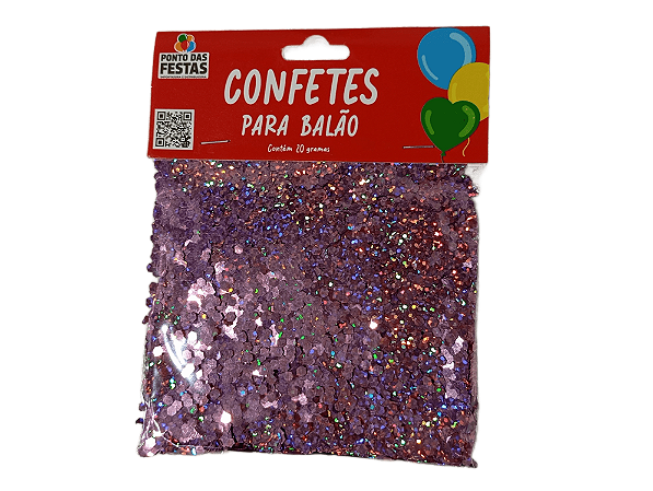 Confete para balão Holográfico Hexagonal 3mm 20g com 1 unidade - Cores - Ouro Rose