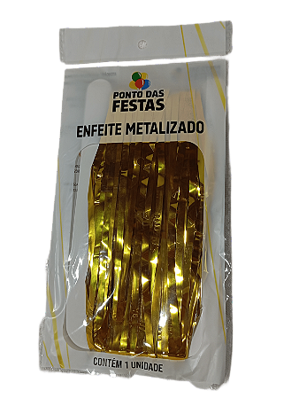 Cortina Decorativa Metalizada 1X2 metros com 1 unidades - Dourado