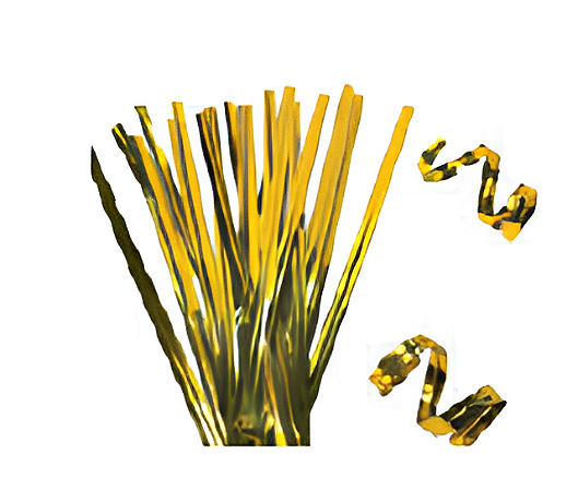 Fita com Arame Metalizado 4mmX15cm 100 unidades  - Dourado