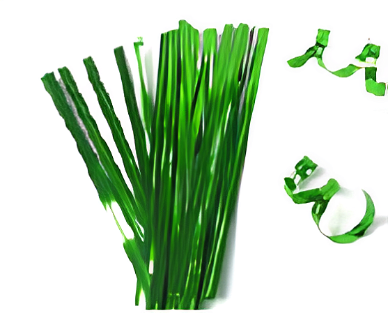 Fita com Arame Metalizado 4mmX15cm 100 unidades - Verde