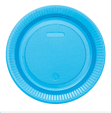 Prato Plástico 15cm com 10 unidades  - Azul Claro
