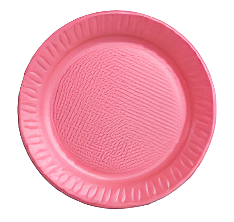 Prato Plástico 15cm com 10 unidades  - Rosa