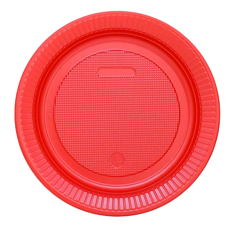 Prato Plástico 15cm com 10 unidades  - Vermelho