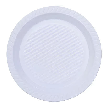 Prato Plástico 21cm com 10 unidades  - Branco