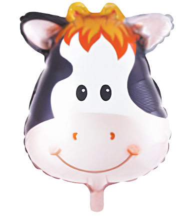 Balão Metalizado Mini Cabeça de Vaca 27,5x45cm c/ 1 unidade